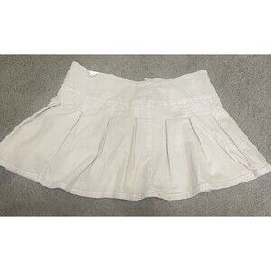 American Eagle Women's Cream Pleated Short Skirt Size 8 School Girl 90s Taylor
